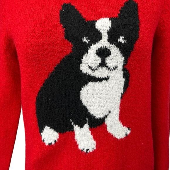 Cupcakes & Cashmere Red French Bulldog Long Sleeve Dog Christmas Sweater Top S - Picture 3 of 5